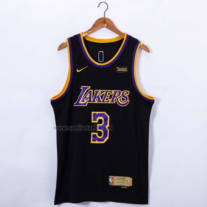 Camiseta Los Angeles Lakers Anthony Davis #3 Earned 2020-21 Negro
